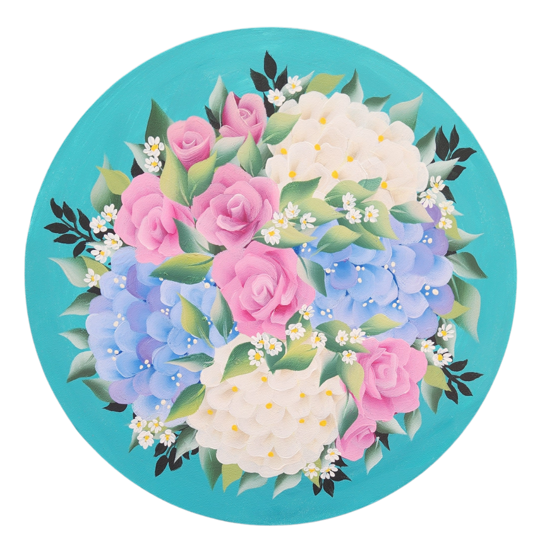 Canvas Round - Handpainted Original 40cm