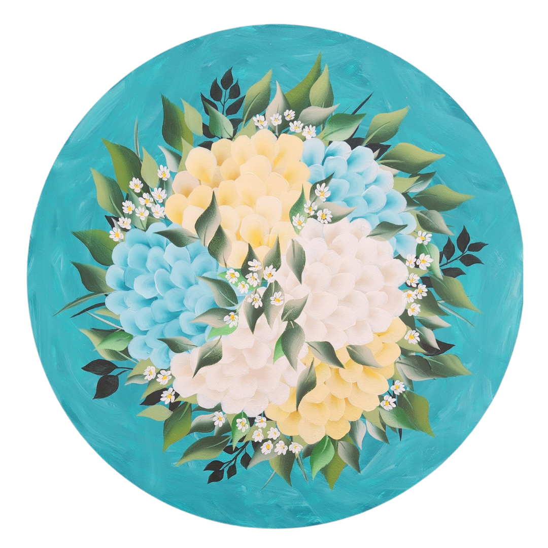 Canvas Round - Handpainted Original 50cm
