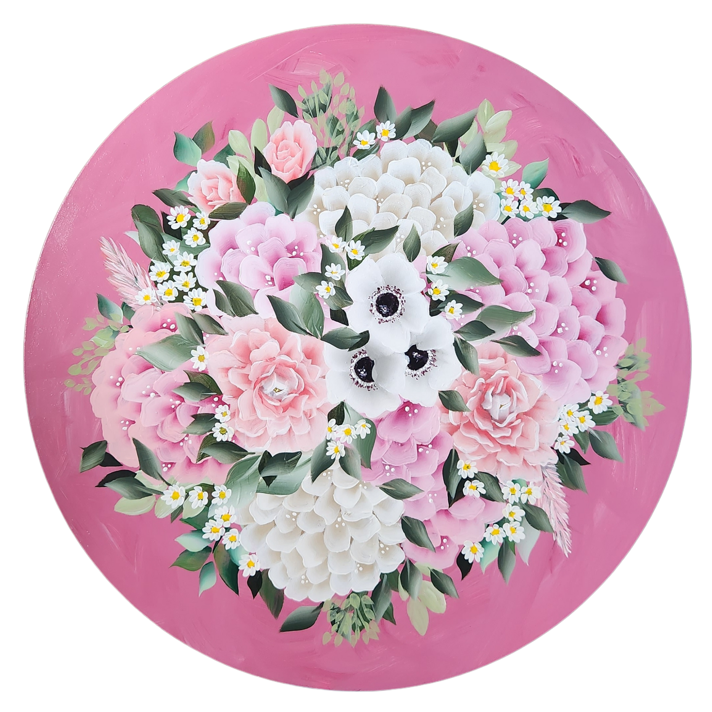 Canvas Round - Handpainted Original 50cm