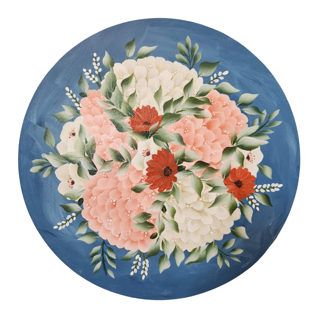 Canvas Round - Handpainted Original 40cm