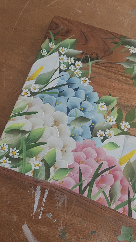 Wooden tray - Handpainted Original 50cm